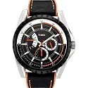 Timex Mens Retrograde Black Leather Strap Watch - T2M428PF