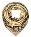 corciova Women's silk Like scarf for hair wrapping headwrap 35 x 35 inches Leopard Chain Gold
