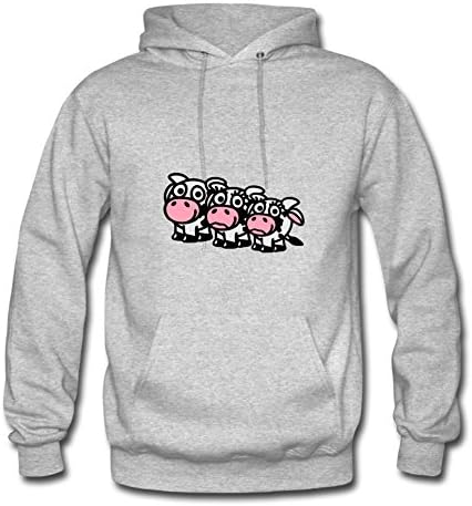 Xxx-large Men Cow_family_with_girl_3 Unique Customizable Grey Cotton Hoodies