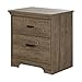 South Shore 9066060 Versa Weathered Oak 2-Drawer Nightstand