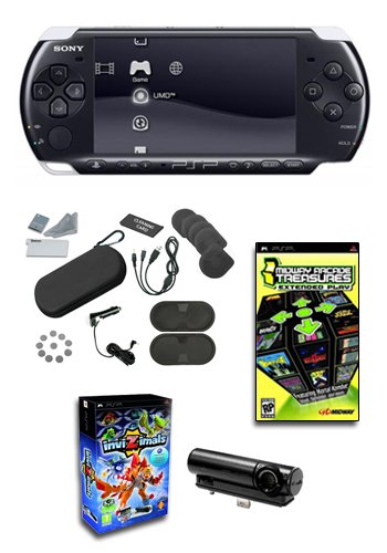 Sony PSP-3000 Core Bundle w/ 21+ Games, Go!Cam, and 1GB Memory Stick Pro Duo