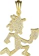 Mircopave Gold Rhinestone Hatchet Man Pendant