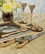 Elegant Vintage Rose Wedding Cake Serving Set