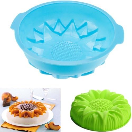 Mini Cake Happy Birthday Flower Shape 3D Sunflower Silicone Cake Pans Fondant Mould Chocolate Sugarcraft Mold Cutter Tools 19cm X 9cm X 4.5cm 1 Pcs
