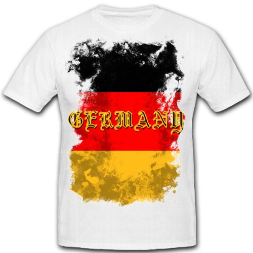 Deutschland Fan Old School Germany Fahne Flagge EM WM Trikot Kult Herren T Shirt *5184, Weiß, XL