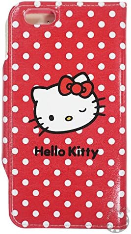 HELLO KITTY Body Button Flip Case for Apple iPhone 6 (4.7inch) Wallet Diary Cover (Red)
