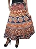 Wrap skirt Blue Cotton Printed Holiday wear Sarong Wrap Skirt Dress Open Waist