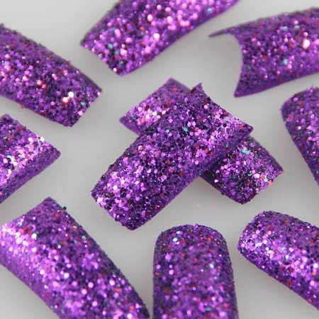 Good2deal 100pcs Glitter Purple Twinkle Slice Fashion False French Acrylic Nail Tips New