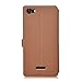 BLU Life XL case, KuGi BLU Life XL case - MX style ultra-thin PU Leather Case for BLU Life XL - LTE 5.5 inch smartphone. (Brown)