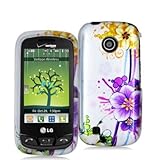 Purple Flower Chain Design Crystal Hard Skin Case Cover for LG Cosmos Touch ....