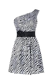 One Shoulder Chiffon Leopard Print Homecoming Dress/Prom Dress/Mini Dress 