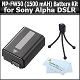 3 Hour Battery Kit For Sony A55, A33, DSLR SLT A55, SLT A33 Includes Replacement Extended NP-FW50 (1500 mAH) Battery + Mini Flexiible Tripod + BP MicroFiber Cleaning Cloth