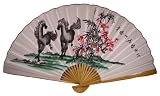 Classic 35quot; Oriental Feng Shui Wall Fan-Double Horses