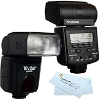 Vivitar DF-383 DEDICATED ETTL LCD Flash w/ LCD Display Includes Flash Diffuser For Nikon DSLR Cameras + Cleaning Kit + MicroFiber Cleaning Cloth