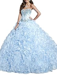 Strapless  Crystal Lace  Ball Gown Prom Dress/Quinceanera Dress 