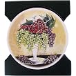 Grapes of Wine Absorbent Stone Ceramic Coasters in Wood Holder