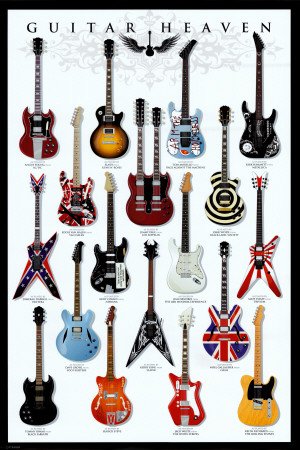 Best Price Guitar Heaven Chart of Famous Guitars Music Poster Print - 24x36 Collections Poster Print, 24x36 Poster Print, 24x36