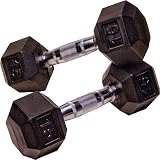 Body Solid Rubber Coated Dumbbells 15lb - Pair