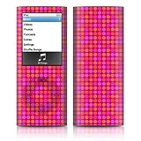 Dots Pink Design Protective Decal Skin Sticker for Apple iPod nano 4G (4th Generation) Player