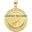 14K Gold Greek Key Bezel for 1/10oz Chinese Panda Coin
