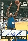 Jerome Williams Autographed/Hand Signed Basketball Card (Detroit Pistons) 1997 Score Board Visions S