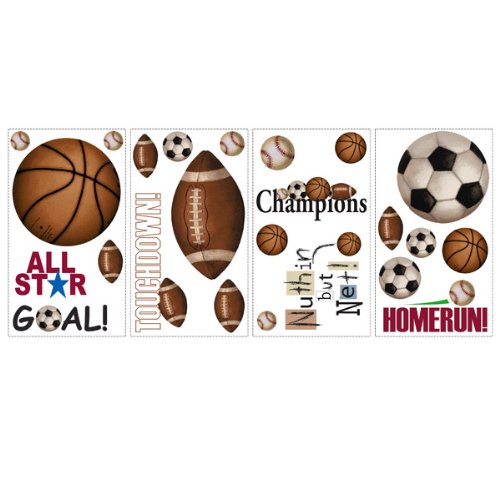 RoomMates RMK1001SCS Play Ball Peel and Stick Wall Decals