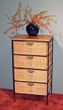 4D Concepts 263070 4 Drawer Wicker Stand - Wicker/Metal