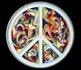 Psychedelic Peace Symbol Colored Belt Buckle