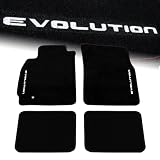 2002 - 2007 Mitsubishi Lancer EVO ( MR, RS, SE ) Custom Fit JDM Non-Skid Rubber Backing Black Floor Mats ( Front + Rear)