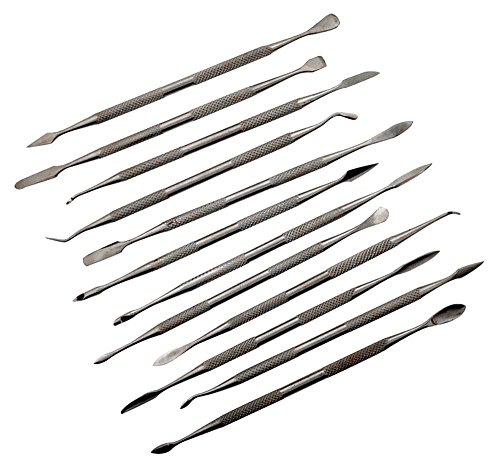 ToolUSA 12 Piece Set Of Stainless Steel Spatulas And Picks With Double Ends And Textured Grips: S9259A