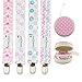Babygoal Baby Girl Pacifier Clips with Pacifier Case, 4 Pack Metal Teething Clips & Baby Shower Gift Fits All Pacifier Styles
