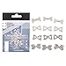 Unique Nail Art 3D Decorations Set of 12pcs Bow Ties Studded With Silver, AB Rhinestones / Crystals / Gems And White Pearls / Beads By VAGA