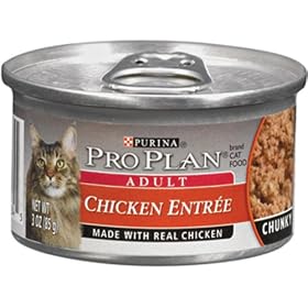 Pro Plan Canned Cat Food, Adult Chunky Chicken Entr�e (Pack of 24 3 Ounce Cans)