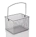 YBM Home Rectangle Mesh Silver Condiment Caddy, Kitchen Supply, Utensil, Silverware Organizer Cutlery Holder Flatware Storage Napkin Holder Carrier (1)