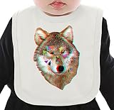 Geometric wolf ネクタイを有する有機ビブ Medium