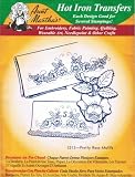 Pretty Rose Motifs Aunt Martha's Hot Iron Embroidery Transfer
