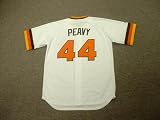 JAKE PEAVY San Diego Padres 1980's Majestic Cooperstown Throwback Home Baseball Jersey, LARGE