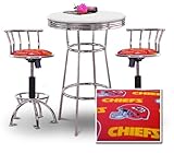 Chrome Bar Table & 2 Chrome Adjustable 24