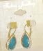 Genuine Gold Plated White and Blue Aquamarine Crystals Loaded Earrings