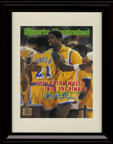 Buy Framed Michael Cooper & Magic Johnson Sports Illustrated Autograph Print by BD's Prints