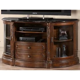 Baymont Wide - screen 2 - door Tv Cabinet, BLACK GRANITE, MAHOGANY