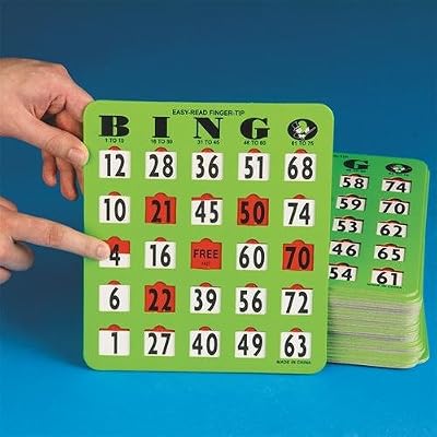 Amazon.com : Oversized EZ Read Slide Bingo Card (Pack of 25) : Sports ...