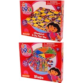 Nickelodeon Bingo, Checkers & Tic Tac Toe Set of 3 Games Dora The Explorer