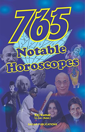 765 Notable Horoscopes: This astrology book has been originally published by the prestigious Sagar Publications with  Lt. Col. (Retd.) Raj Kumar  as its author.