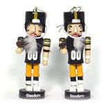 Pittsburgh Steelers Mini Wooden Nutcracker Two-piece Ornament Set $9.99