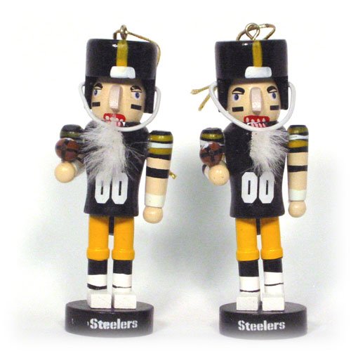 Pittsburgh Steelers Mini Wooden Nutcracker Two-Piece Ornament Set