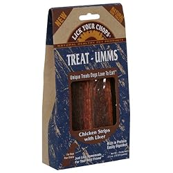Lick Your Chops Treat-Umms Chicken Strips with Liver Treats for Dogs, 2.5-Ounce Boxes (Pack of 6)
