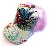 New Ed Hardy Pink Gray Love Bird Skull Tattoo Rhinestone Trucker Hat Cap