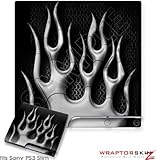 Sony PS3 Slim Skin - Metal Flames Chrome