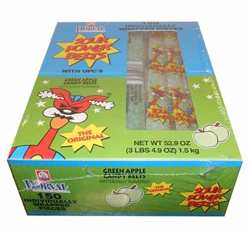 Sour Power Green Apple Candy Belts (150 count) by Sour Power Green Apple Candy Belts (150 count)
